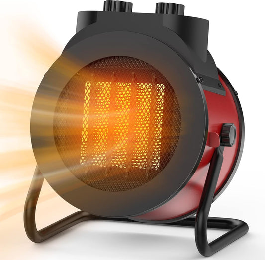 Space Heaters for Indoor Use, 1500W PTC Electric Heater with 90°Adjustable Angle, Fast Safety Heat, Small Portable Heater for Office Home (Red)